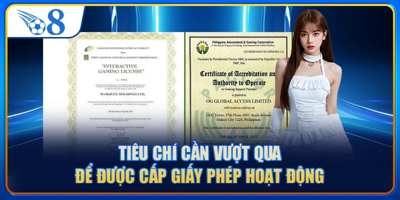 Tiêu chí cần vượt qua để được cấp giấy phép hoạt động